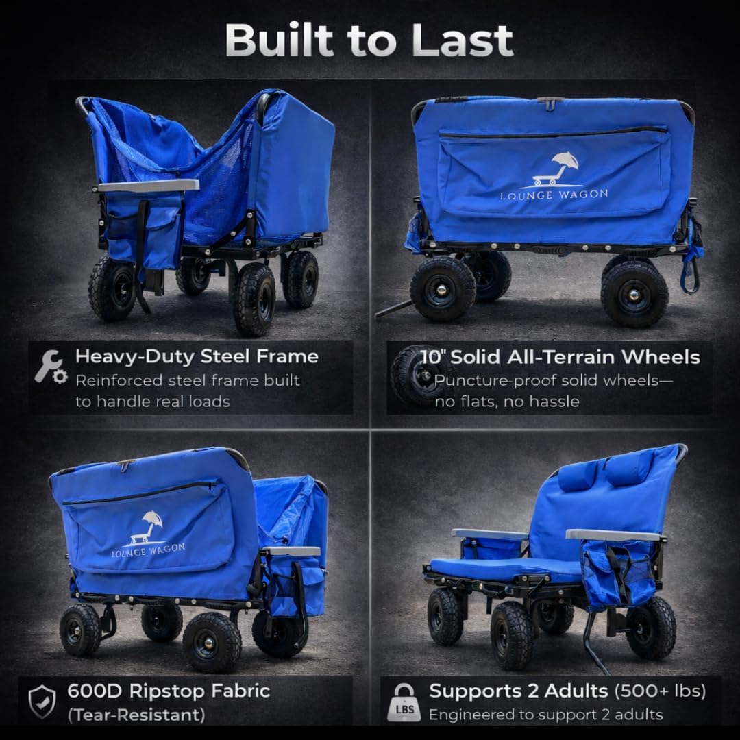 ☀️ Foldable 3-in-1 Wagon Chair for Beach & Camping 🏕️