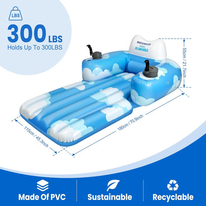 🌊🛟 Electric Motorized Pool Float with Canopy | Rechargeable Dual Motor Lounger ☀️⚡