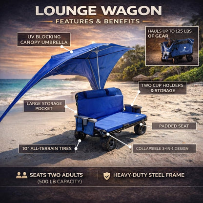 ☀️ Foldable 3-in-1 Wagon Chair for Beach & Camping 🏕️