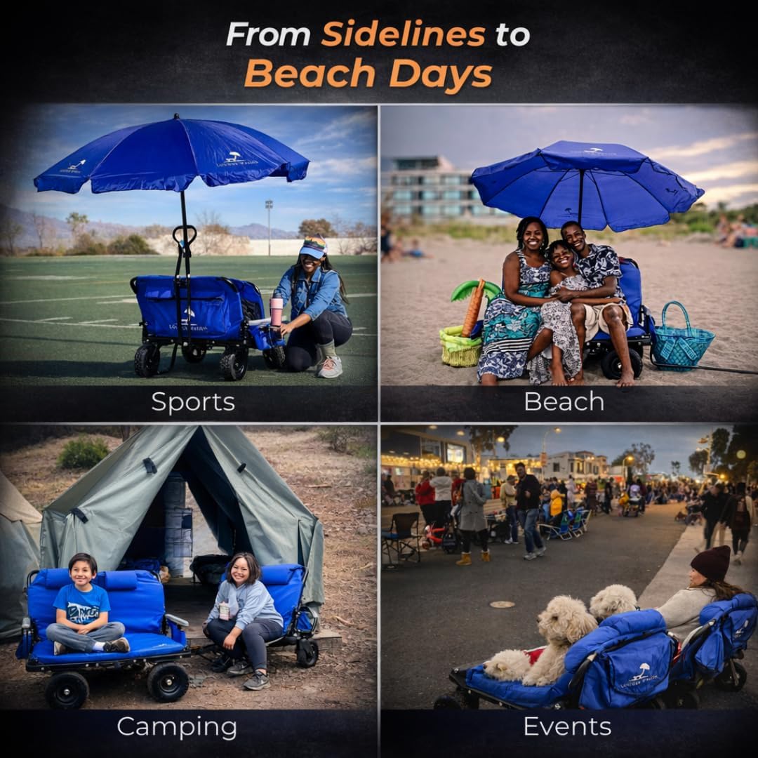 ☀️ Foldable 3-in-1 Wagon Chair for Beach & Camping 🏕️