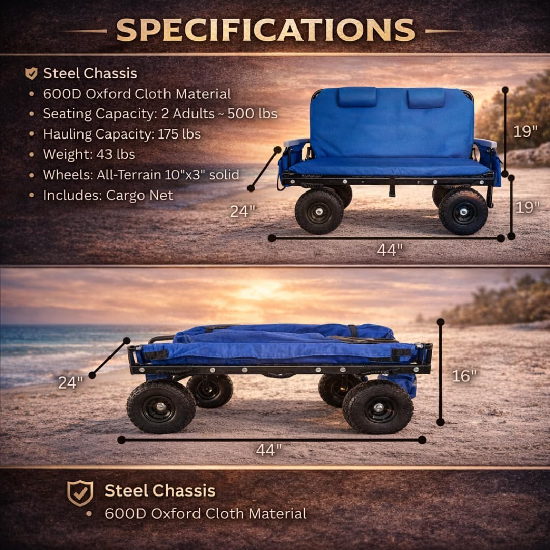 ☀️ Foldable 3-in-1 Wagon Chair for Beach & Camping 🏕️