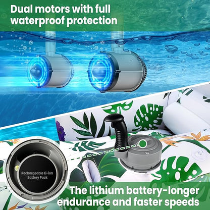 🌊🛟 Electric Motorized Pool Float with Canopy | Rechargeable Dual Motor Lounger ☀️⚡