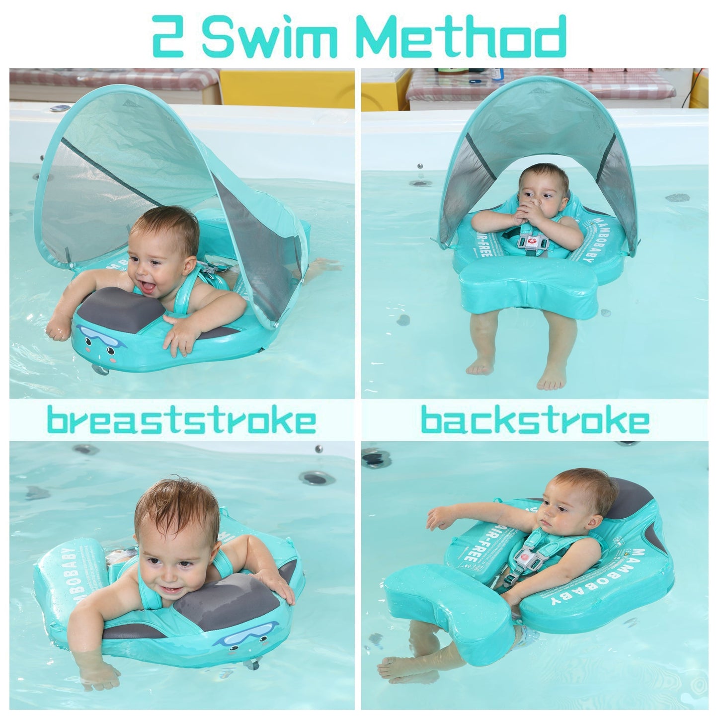 👶 Baby Swim Float with Sun Canopy